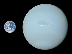 A size comparison of Neptune and Earth