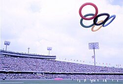 Opening ceremony for the 1968 Games in Mexico City, the first held in Latin America