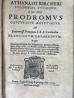 Athanasius Kircher, Prodromus Coptus Sive Aegyptiacus, Rome 1636