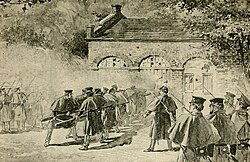 1897 illustration of U.S. Marines attacking John Brown's "Fort"