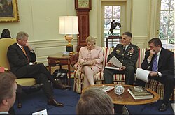 Clinton during a briefing on Kosovo, March 31, 1999