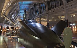 The x-rudder of HMS Neptun, a Näcken-class submarine in service with the Swedish Navy 1980–1998, now on display at Marinmuseum in Karlskrona