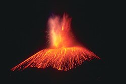 1943 eruption at night