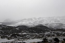 The snow covered collapse deposit