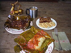 Black and red tamales in Guatemala