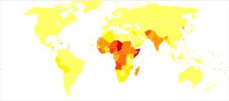 Disability-adjusted life year for pertussis per 100,000 inhabitants as of 2004. No data Less than 50 50–100 100–150 150–200 200–250 250–300 300–350 350–400 400–450 450–500 500–550 More than 550