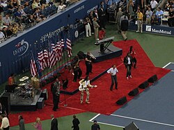 Earth, Wind & Fire performing at the opening ceremony of the 2008 U.S. Open August 25, 2008