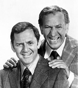 Tony Randall and Klugman in a publicity photo for The Odd Couple, 1972