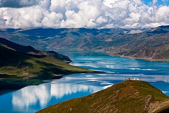 Yamdrok Lake is one of the four largest lakes in Tibet. All four lakes are considered sacred pilgrimage sites in the local tradition.[20]