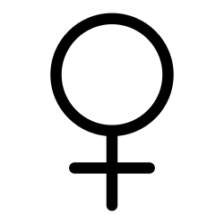 Crossed copper symbol for Venus