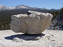 Angular glacial erratic on Lembert Dome