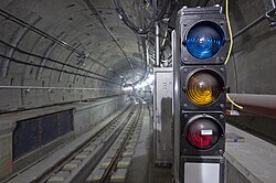A stretch of subway track on the 7 Subway Extension
