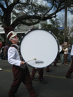 A drum produces sound via a vibrating membrane[a]