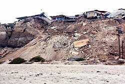 A landslide in San Clemente, California in 1966