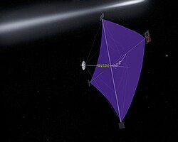 NASA illustration of a solar-sail propelled spacecraft