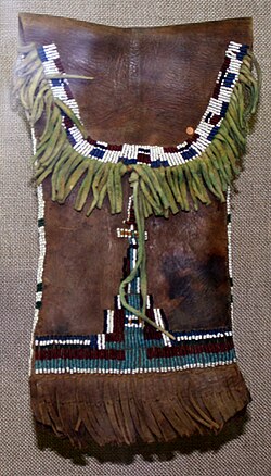 Comanche beaded ration bag, c. 1880, collection of the Oklahoma History Center