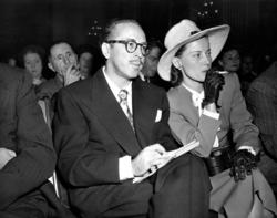 Dalton Trumbo and his wife, Cleo, at the HUAC in 1947