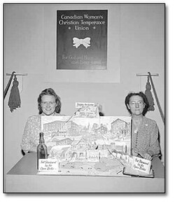 WCTU display booth at the Canadian National Exhibition in Toronto, 1945
