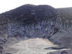 Queen's Crater (Kawah Ratu), biggest crater of Mount Tangkuban Parahu, Bandung, West Java, Indonesia