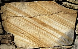 Sedimentary sandstone with iron oxide bands