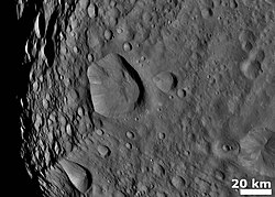 Cratered terrain on 4 Vesta
