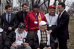 Hanks with World War II veterans in 2010