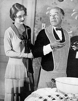 Bette Davis and Donald Meek in Broken Dishes (1929). "I was now a bona fide Broadway actress—in a hit," Davis wrote.[11]