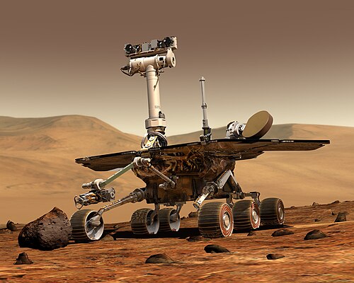 Artist's conception of MER rovers on Mars