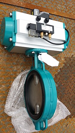 A pneumatic butterfly valve