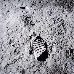 Buzz Aldrin's bootprint on lunar soil was formed during the 1969 Apollo 11 mission.
