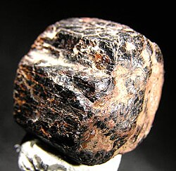 Ferrohornblende, near Bilin, Bohemia, Czech Republic