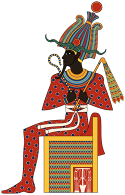 Osiris was sometimes depicted with black skin, symbolizing the underworld deities and fertility of the Nile floodplain.