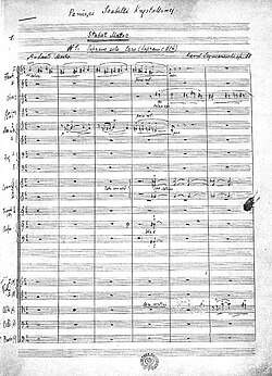 Autograph of the Stabat Mater score commissioned by Bronisław Krystall, 1926