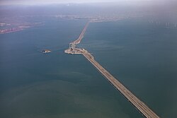 Aerial view of Sihwa Tidal Power Station in South Korea