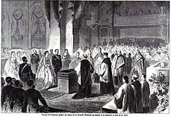 The royal wedding of Prince Umberto with Margherita of Savoy