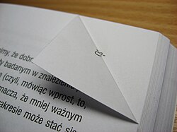 A dog-eared page.