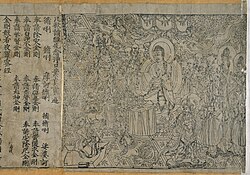 The Chinese Diamond Sutra, the oldest known printed book in world history (868), using woodblock printing.