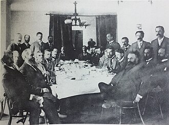John Wesley Powell at a farewell dinner from the United States Geological Survey, after resigning as the 2nd director of the institution in 1894.