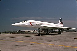 British Airways Concorde at Port Columbus International Airport in 1985
