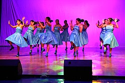 Students performing a tap dance in Mexico City