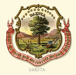 Historical coat of arms of the Dakota Territory,[a] illustrated in 1876