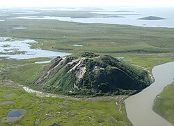 Ibyuk pingo near Tuktoyaktuk, northern Canada