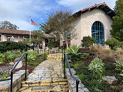 Harrison Memorial Library, built in 1928 in Spanish Colonial Revival style