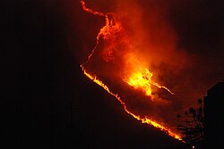 A wildfire in Venezuela during a drought