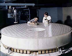 2.4 meter fused quartz mirror of the Hubble Space Telescope