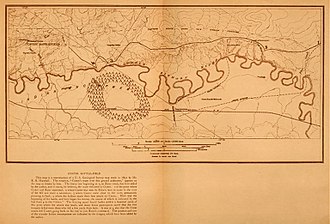 Custer's route over battlefield, as theorized by Curtis. (Credit: Northwestern University Library Edward S. Curtis's The North American Indian, 2003).