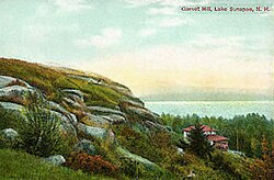 Antique postcard shows rocks scarred by glacial erosion