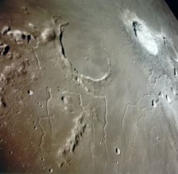 Volcanic rilles near the crater Prinz