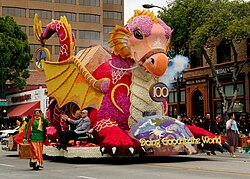 2017 centennial float for The Rotary Foundation, displaying several techniques and materials.