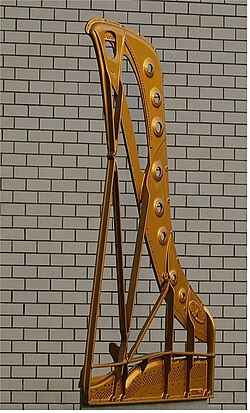 A cast iron plate of a grand piano
